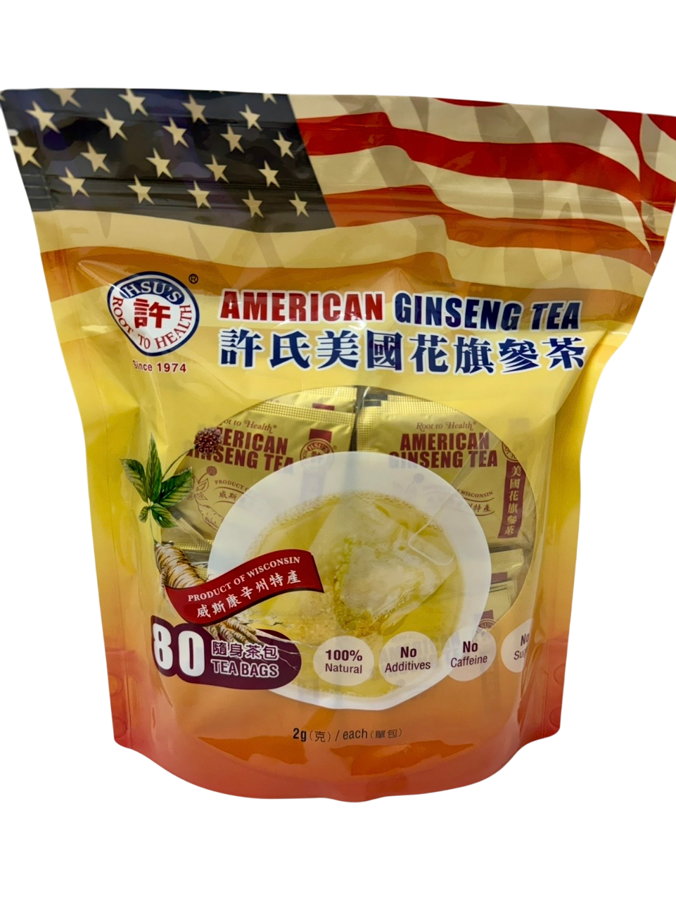 American Ginseng Tea 许氏花旗参茶 80包