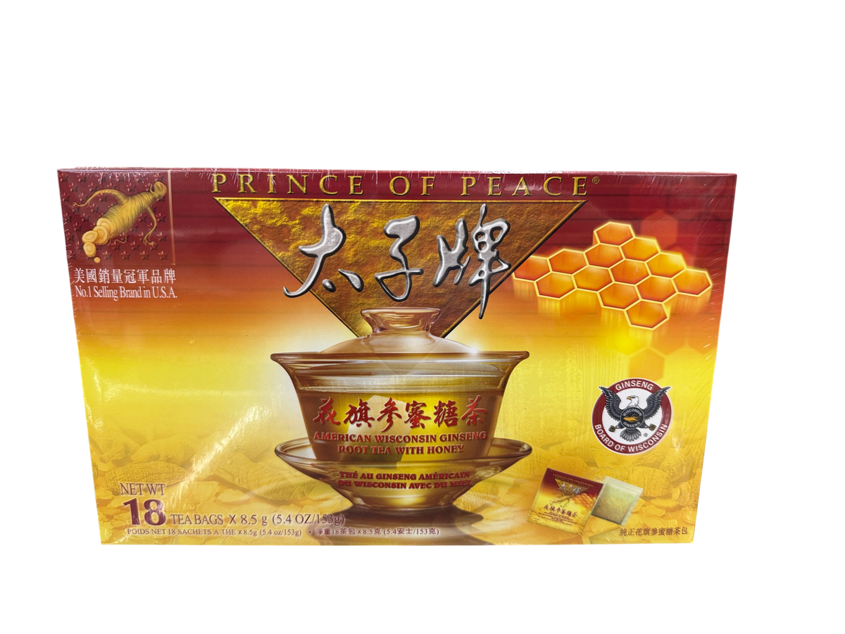 Prince of Peace Combo American Ginseng Root Tea with Honey & 1lb American Ginseng & 4oz American Ginseng