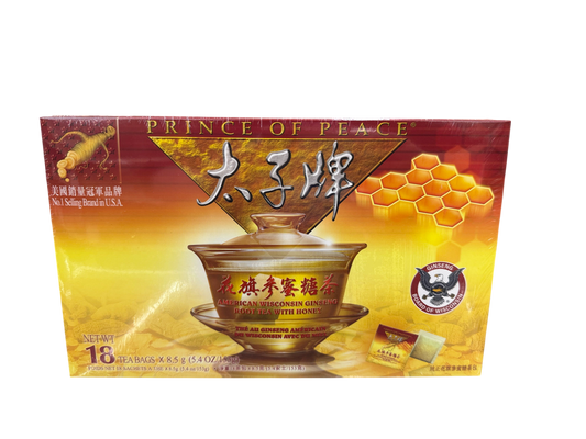 Prince of Peace Combo American Ginseng Root Tea with Honey, 1 lb American Ginseng, & 4 oz American Ginseng