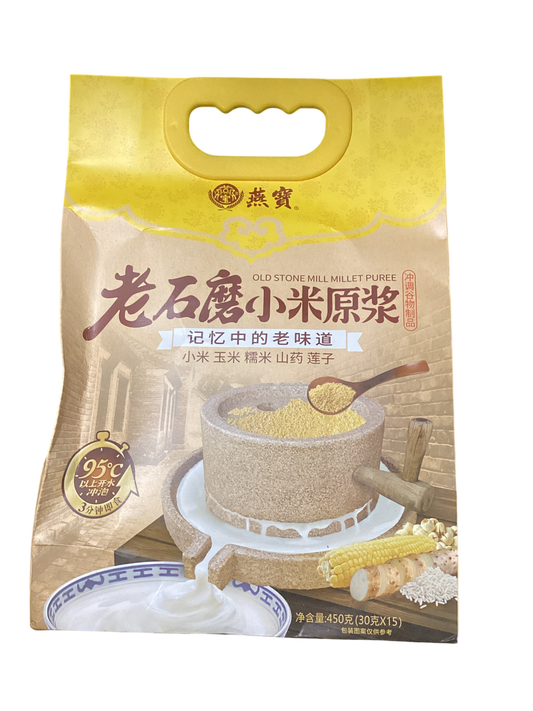 Yan Bao Old Stone Mill Millet Puree 燕宝 老石磨小米原浆 450g (30g × 15)