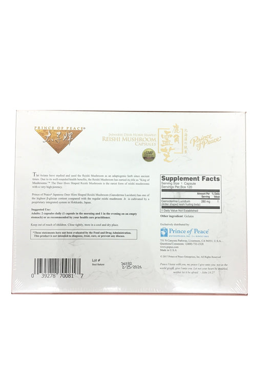 Prince of Peace Japanese Deer Horn Shaped Reishi Mushroom Capsules 太子牌 日本北海道纯良鹿角灵芝