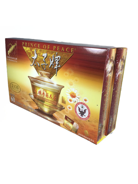 PoP American Wisconsin Ginseng Root Tea With Chrysanthemum 美国太子牌原枝花旗参菊花茶 - 60 Teabags