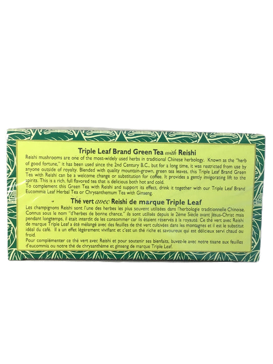 Triple Leaf Brand Green Tea with Reishi Ganoderma Mushroom Blend 灵芝绿茶