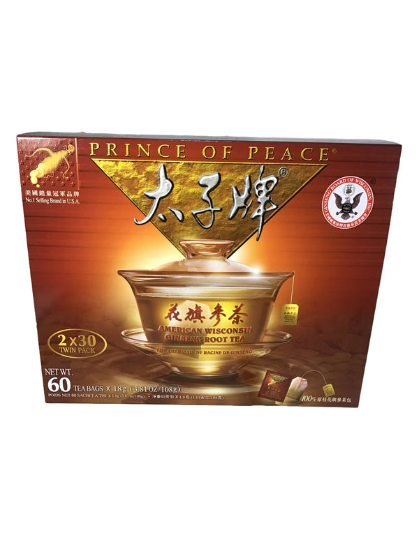 Prince of Peace American Wisconsin Ginseng Root Tea 美國太子牌純正原枝花旗參茶 - 60 Teabags