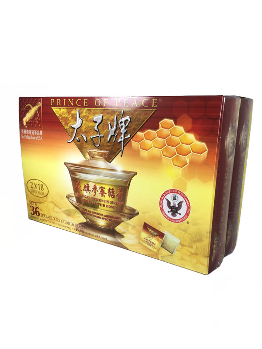 PoP American Wisconsin Ginseng Root Tea With Honey 美国太子牌纯正花旗参蜜糖茶 - 36 Teabags