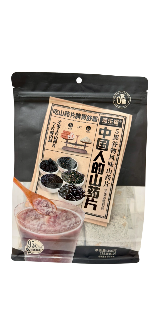 潮乐福 5黑谷物风味山药片 Chinese Yam Slices 5 Black Grains Flavor 35g x 10