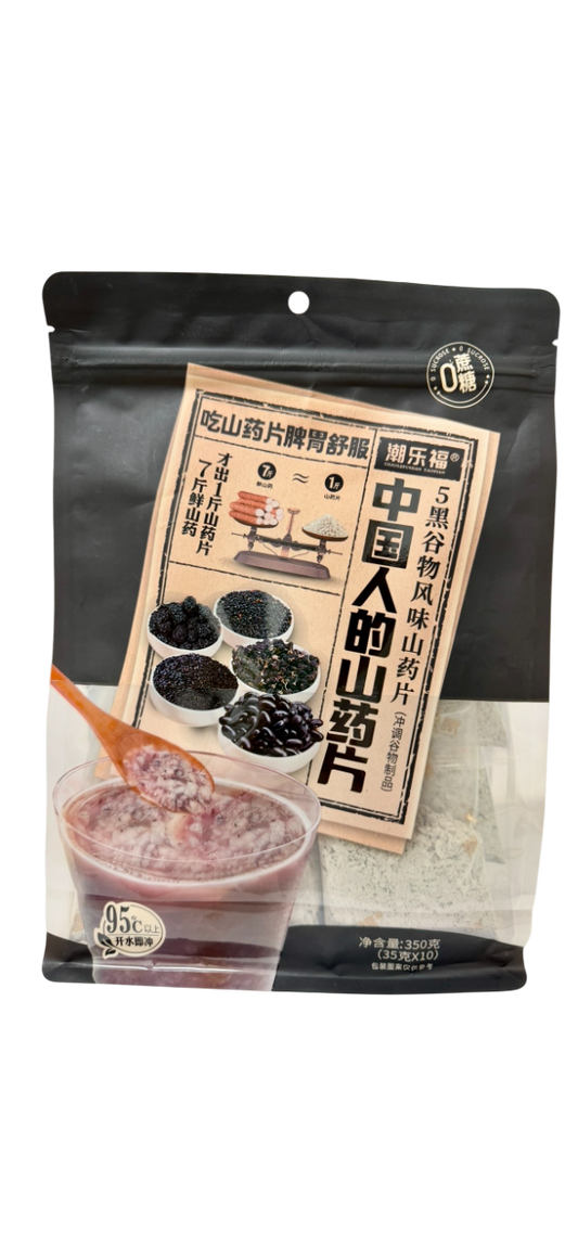 潮乐福 5黑谷物风味山药片 Chinese Yam Slices 5 Black Grains Flavor 35g x 10