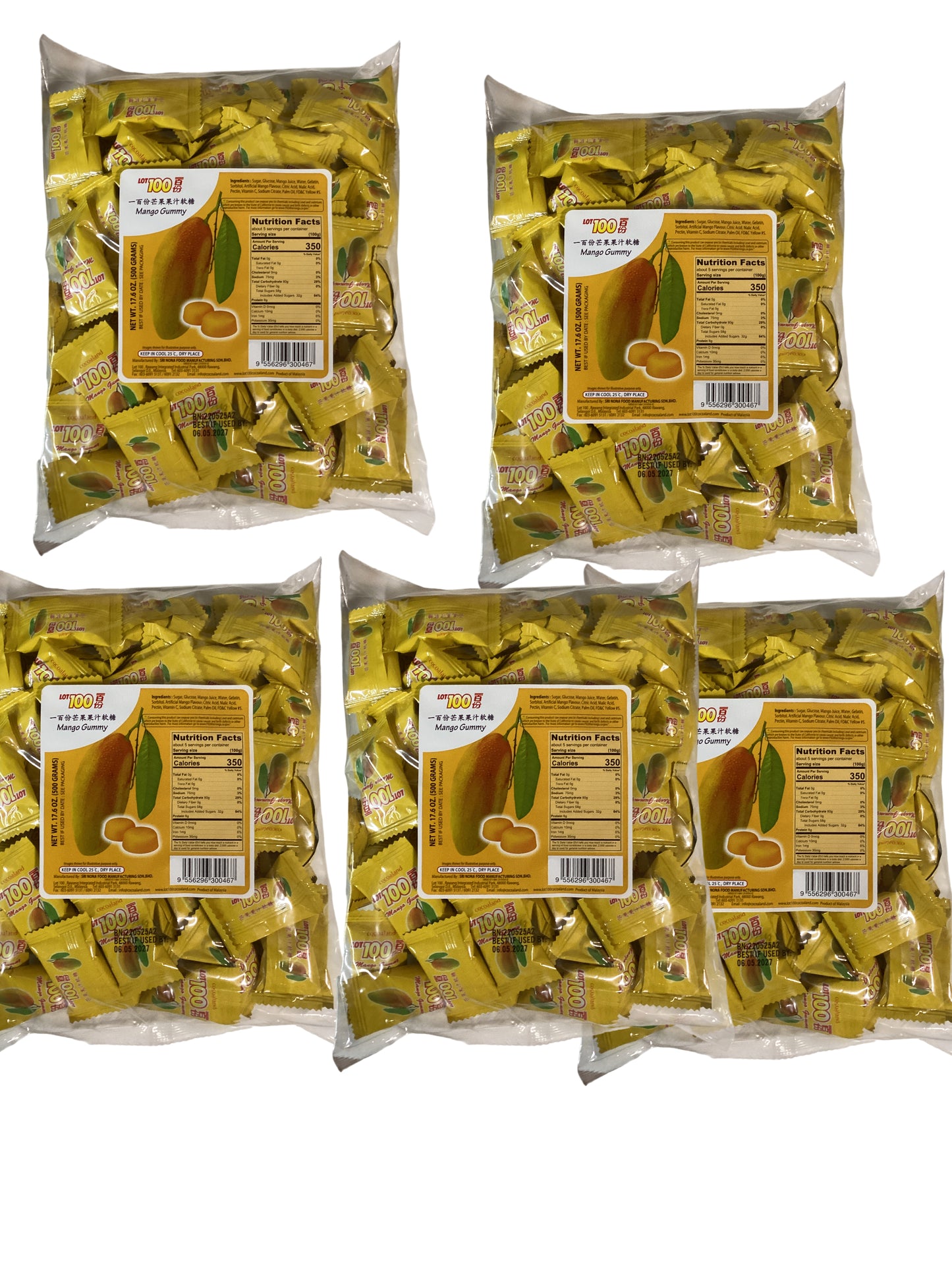 Cocoaland Lot 100 Mango Gummy Made in Malaysia 一百份芒果果汁软糖