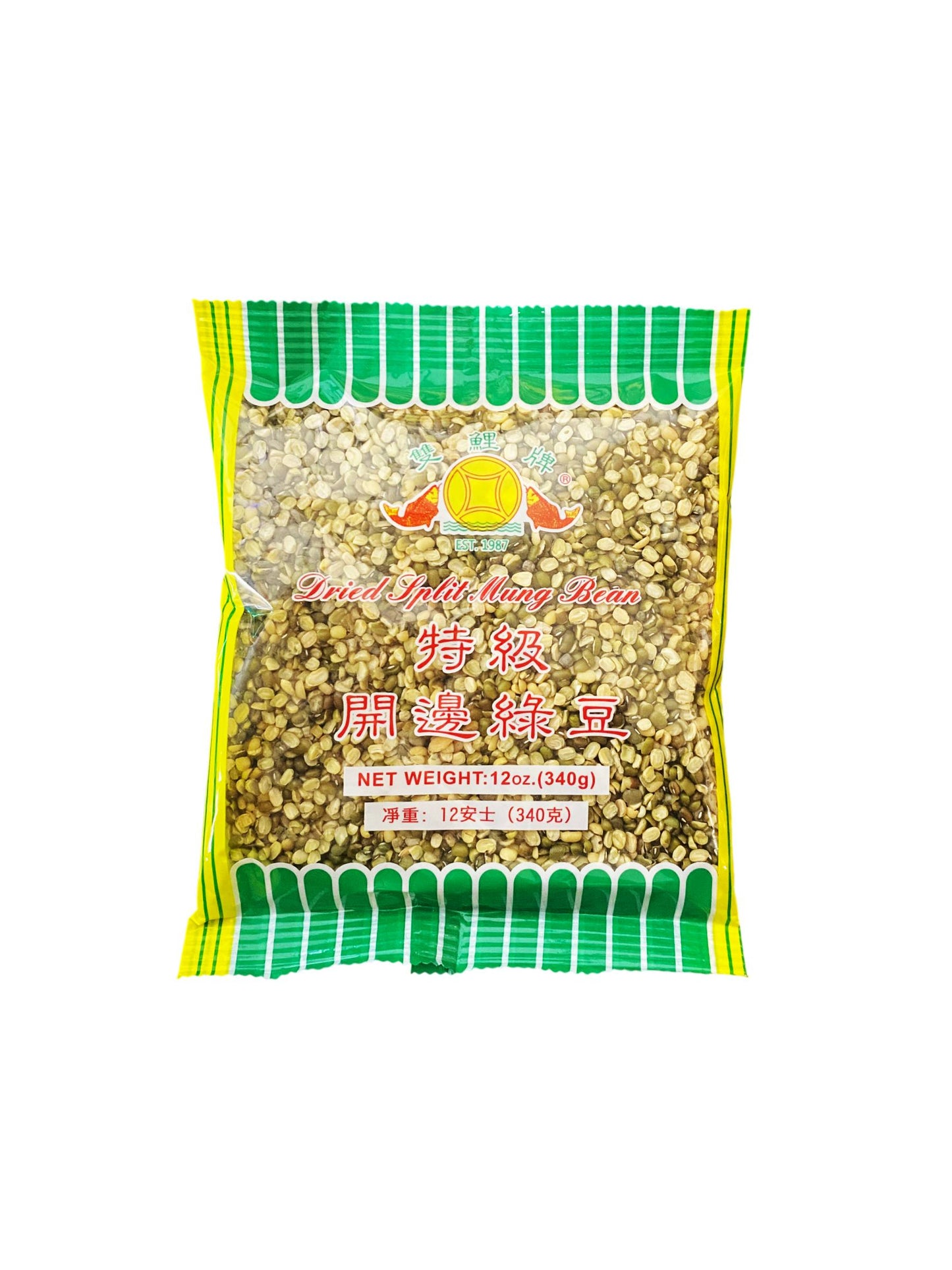 Dried Split Mung Bean 特级开边绿豆 双鲤牌 12oz
