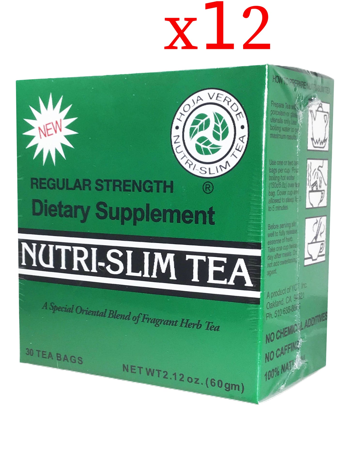 Hoja Verde Regular Strength Nutri-Slim Tea 30 teabags