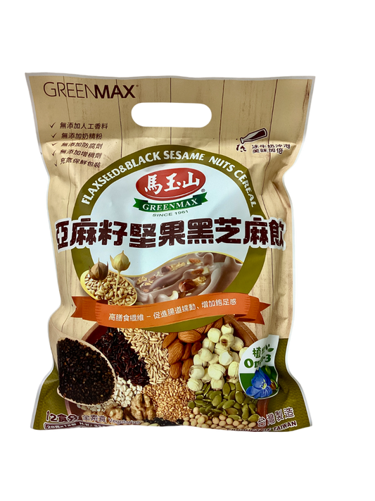 马玉山 Greenmax 亚麻籽坚果黑芝麻饮 Flaxseed & Black Sesame Nuts Cereal 28g x 12