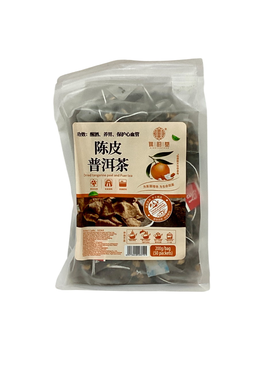 谯韵堂 陈皮普洱茶 Dried Tangerine Peel and Puer Tea 200g