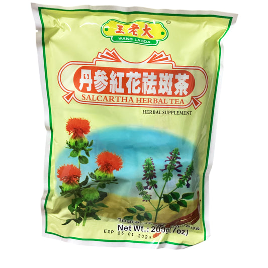 THREE COINS Dan Shen Hong Hua Qu Ban Cha (10 grams x 20 bags) 王老大 丹参红花祛斑茶 (10克 x 20包)