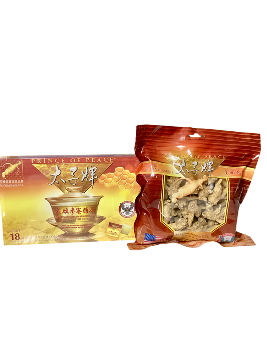 Prince of Peace Combo American Ginseng Root Tea With Honey & American Ginseng 1lb