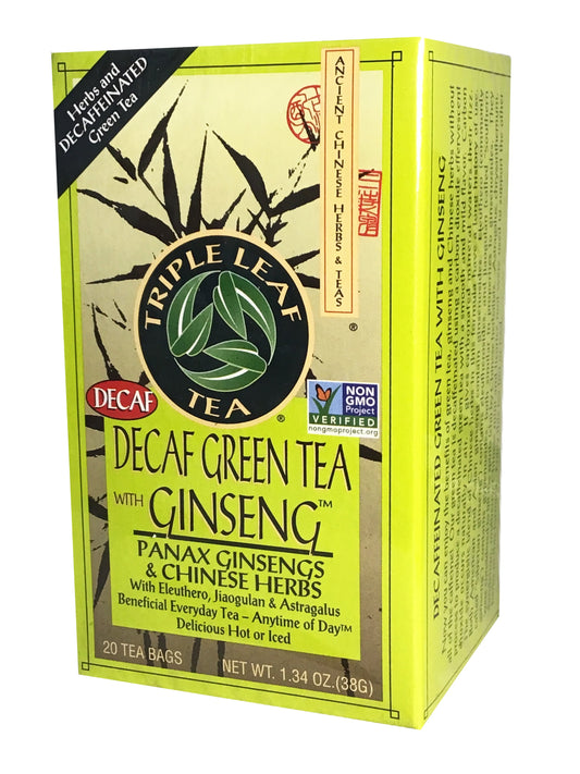 Triple Leaf Brand Decaf Green Tea with Ginseng