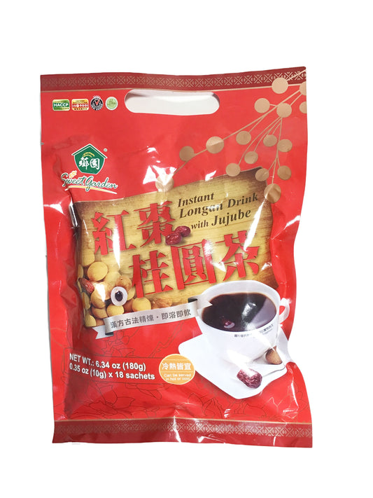 SWEET GARDEN Instant Longan Drink with Jujube 薌園紅棗桂圓茶, 18 Sachets