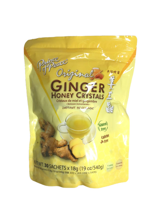 Prince of Peace Original Ginger Honey Crystals Instant Beverage 太子牌 即溶蜂蜜姜王晶, 30 Sachets