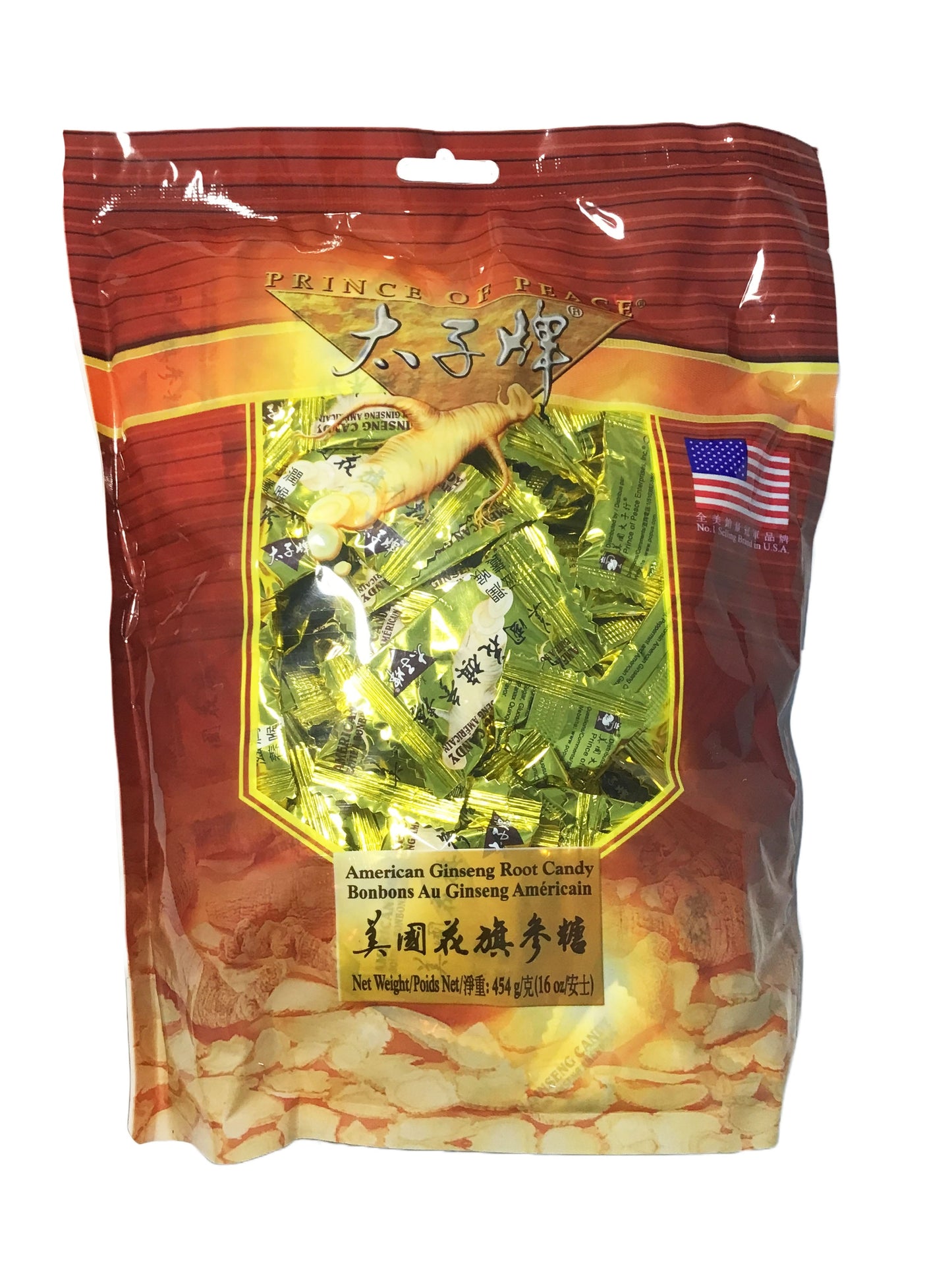 PRINCE OF PEACE American Ginseng Root Candy (454g) 16oz 太子牌 美国花旗参糖
