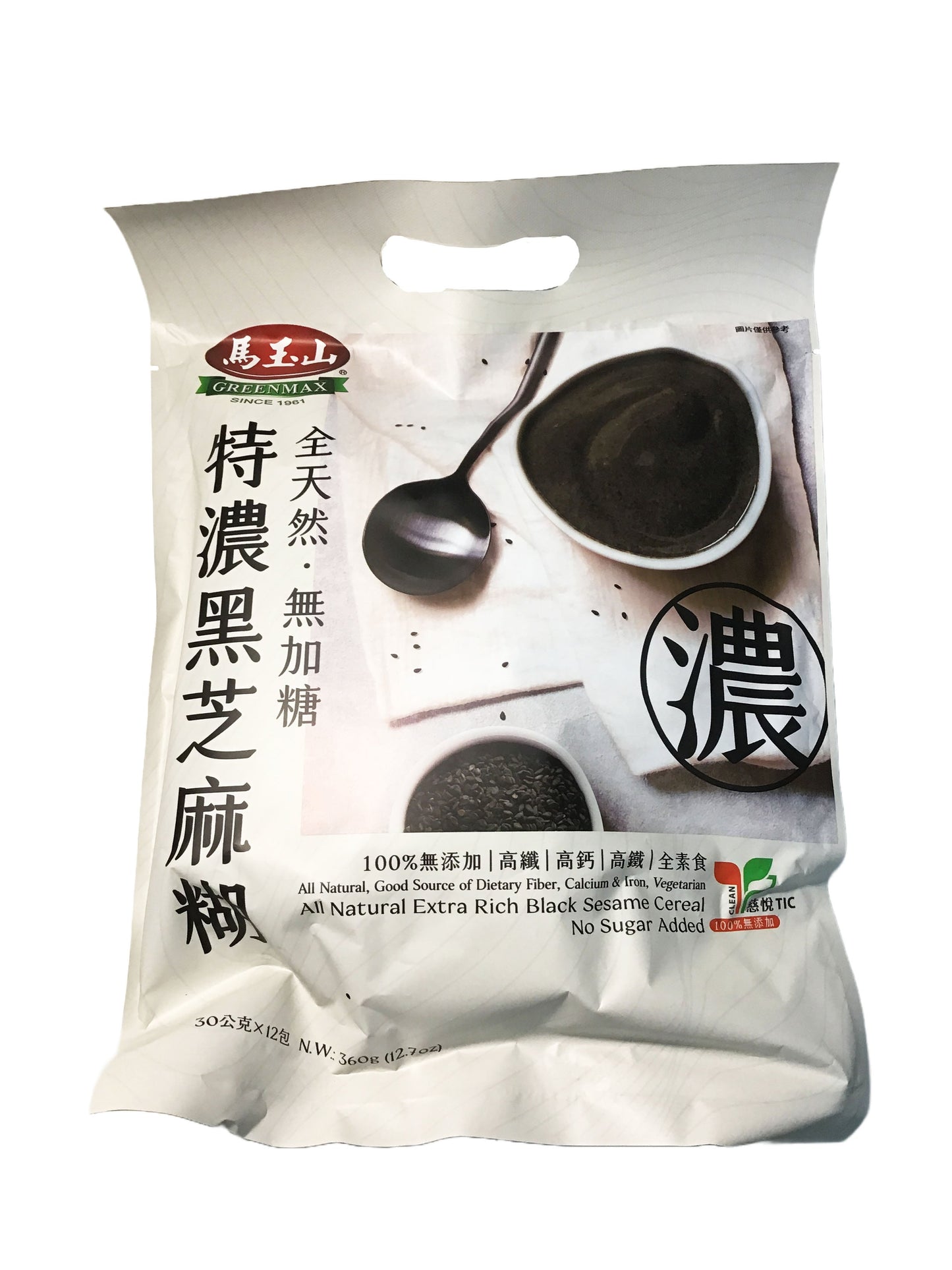 All Natural Extra Rich Black Sesame Cereal No Sugar Added 马玉山 全天然无加糖特浓黑芝麻糊