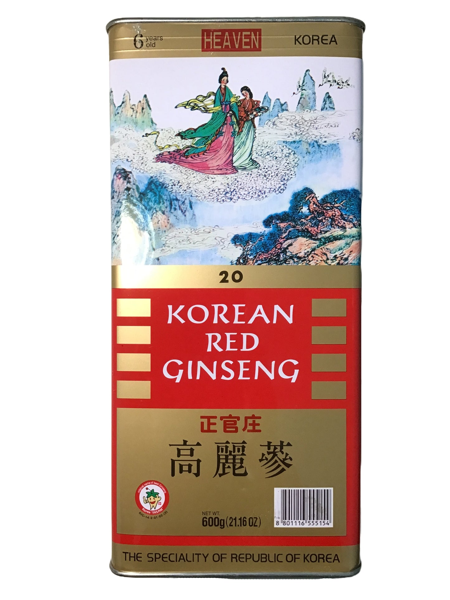 CHEONG KWAN JANG 6yr Old Korean Red Ginseng (Heaven-20) Canned 600g 20 Roots 正官庄 高丽参 (天-20)