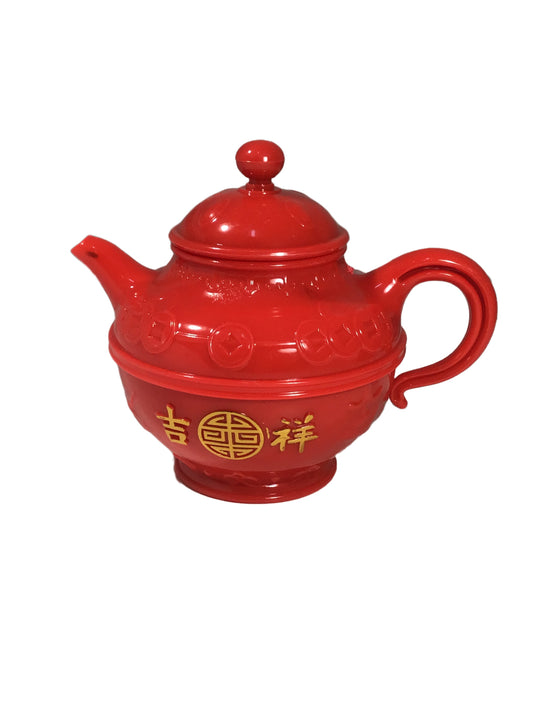 Joss Liquid Pot Wine Offering Bottle for Ritual Use 如意吉祥红胶酒壶