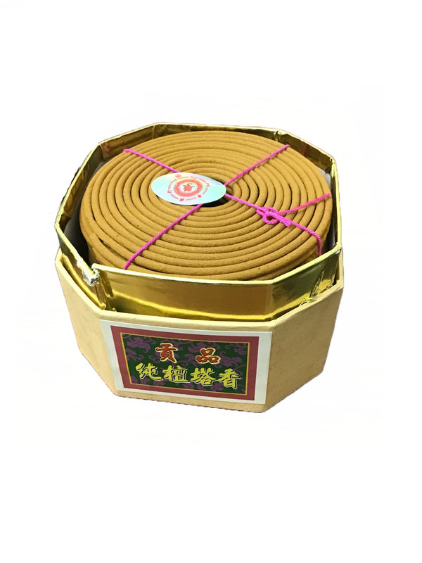 Pure Sandalwood Incense Tower Coil  - 20 Pcs 贡品纯檀塔香